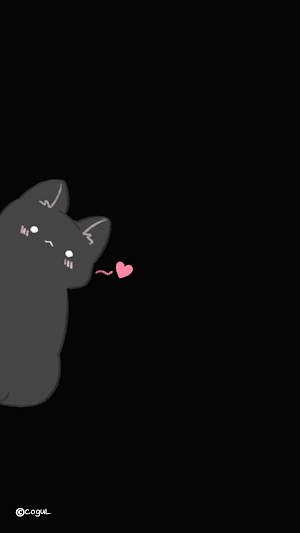 카카오톡 테마 - 빼꼼 까망 고양이_소프트 블랙 Screenshot 0