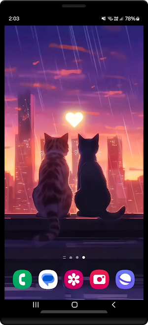Qaz: Cat Couple Live Wallpaper Screenshot 0