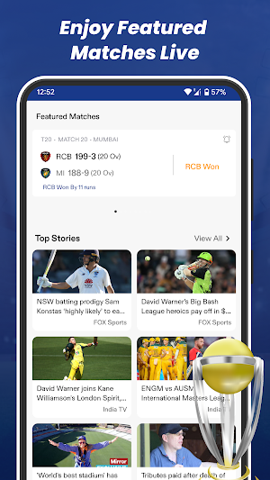 Live Cricket Score Screenshot 1