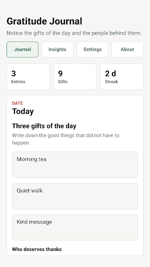 Gratitude Journal Screenshot 0
