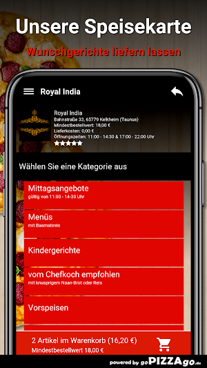Royal India Kelkheim Taunus Screenshot 3