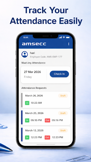 AMSECC Attendance Application Screenshot 1