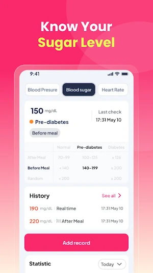 Blood Sugar & Pressure Monitor Screenshot 1