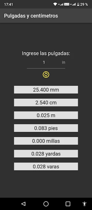Pulgadas y Centímetros Screenshot 1