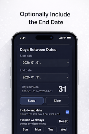Days Between Dates Calculator Screenshot 1
