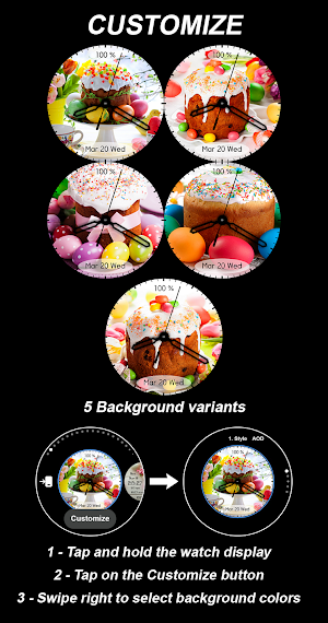 EY44 Easter Cake Analog Watch Screenshot 3