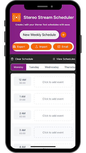 Stereo Stream Scheduler Screenshot 0