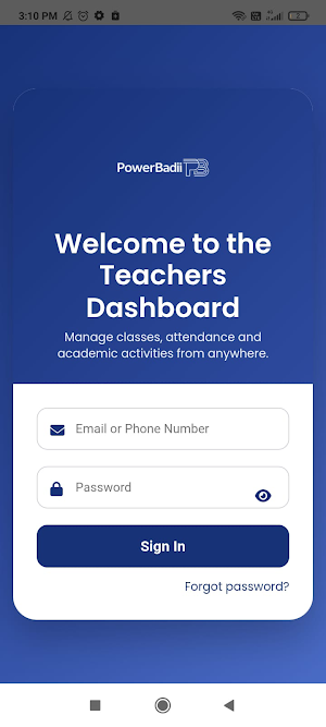 PowerBadii Teacher App Screenshot 0