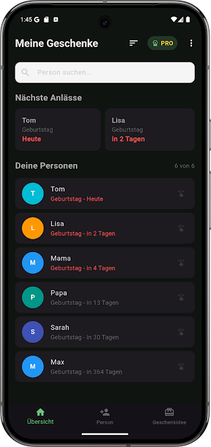 Geschenkspeicher Screenshot 2