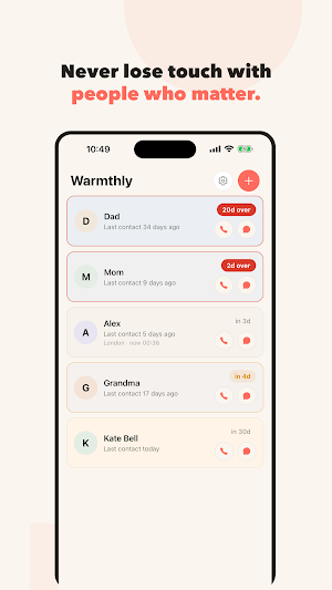 Warmthly: Keep in Touch Screenshot 0