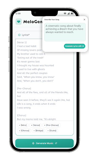 MeloGen - AI Music Generator Screenshot 1
