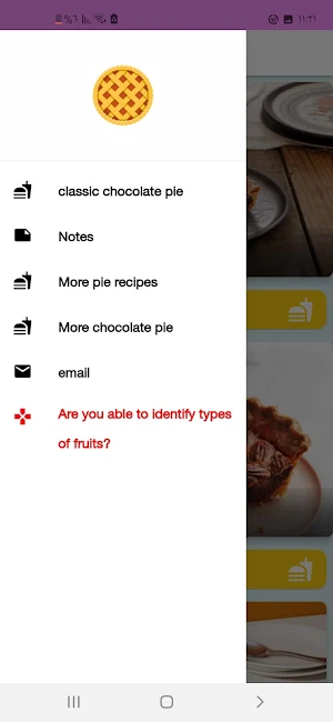 Chocolate pie recipes Screenshot 2