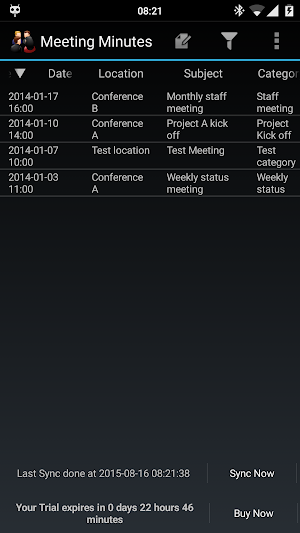 Meeting Minutes Trial Screenshot 0