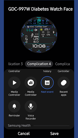 GDC-997W Diabetes Watch Face Screenshot 3