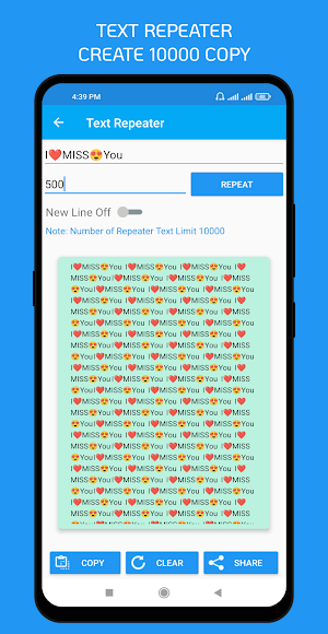 Text Repeater - Unlimited Copy Screenshot 0