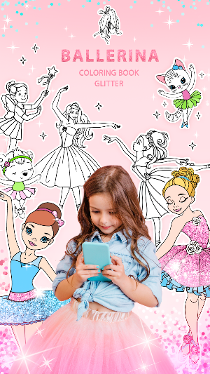 Ballerina Coloring Book Glitter - Girl Games Screenshot 0