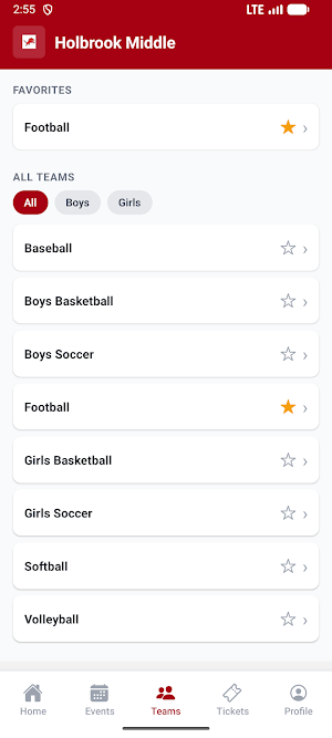 Holbrook Middle Athletics Screenshot 3