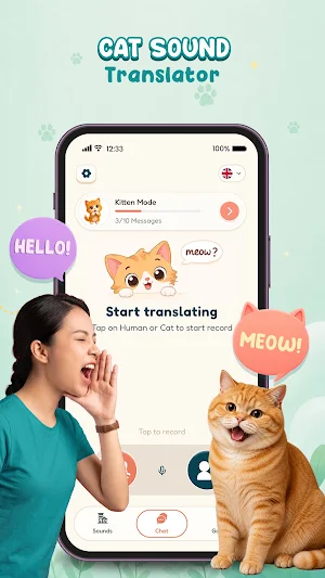 Cat Translator: Meow Sounds Screenshot 1