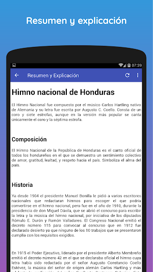 Cuestionario del Himno Nacional de Honduras Screenshot 2