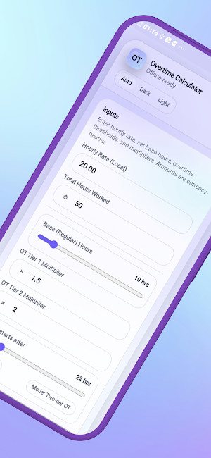 Overtime Calculator Screenshot 0
