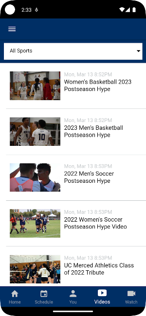 UC Merced Athletics Screenshot 3