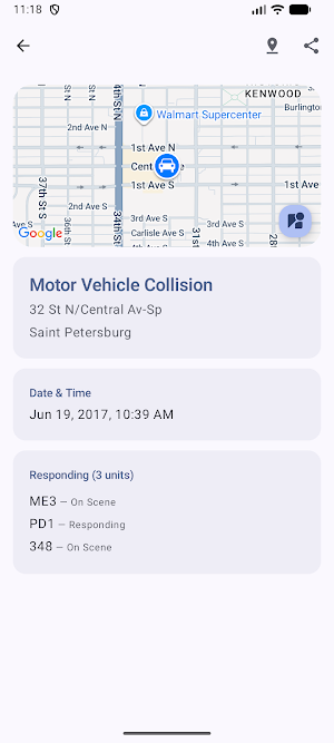 Pinellas County Incidents Screenshot 2