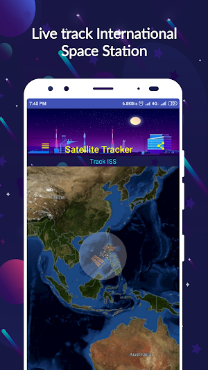 Satellite & ISS Tracker Screenshot 1