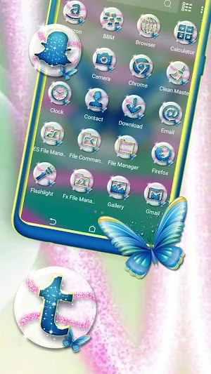Butterfly Glitter Launcher Theme Screenshot 1