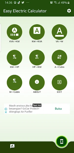 Easy Electric Calculator Screenshot 0