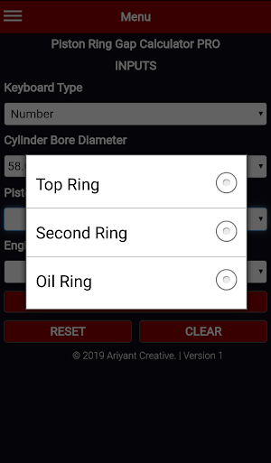 Piston Ring Gap Calculator PRO Screenshot 1