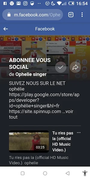 ophélie singer my music Screenshot 1