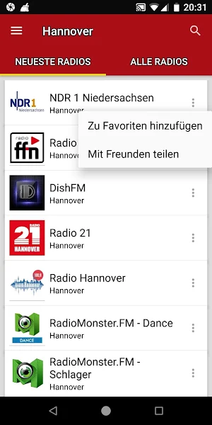 Radiosender Hannover  - Deutsc Screenshot 1