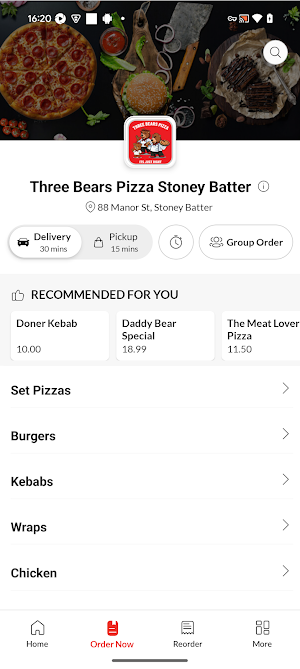 Three Bears Pizza Screenshot 1