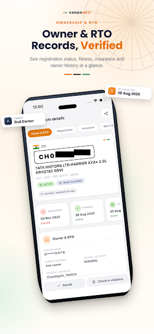 Vahan Info: RTO & Challan Info Screenshot 2