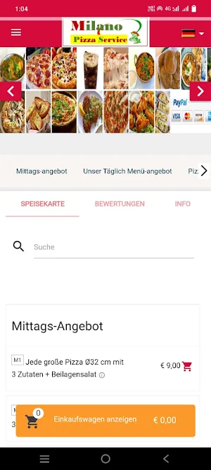 Pizza Milano Service Screenshot 1