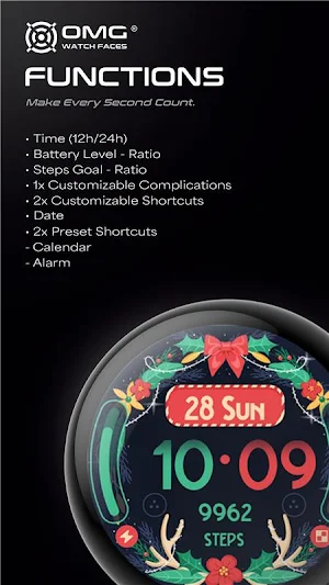 Christmas Wreath - Watch Face Screenshot 2