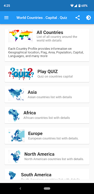 World Countries Info & Quiz Screenshot 0