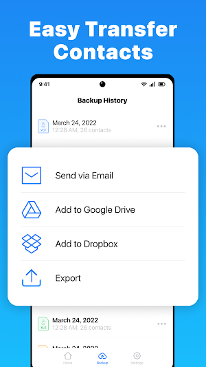 Contacts Backup - Sync Restore Screenshot 3