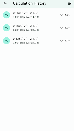 Drainage Slope Calculator Screenshot 2