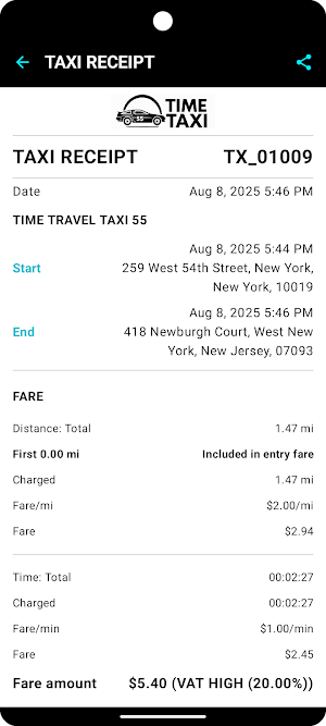Taximeter. GPS taxi cab meter. Screenshot 1