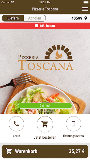 Toscana Pizzeria Langenfeld Screenshot 0