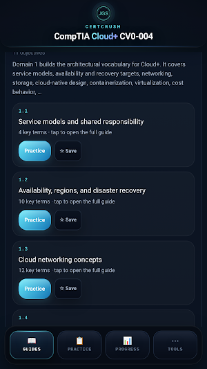 CertCrush: Cloud+ CV0-004 Screenshot 1