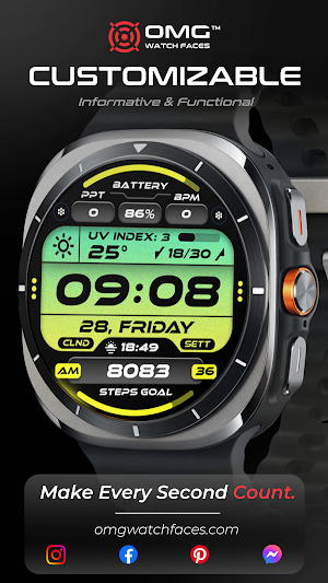 OMG 348 Digital Watch Face Screenshot 1