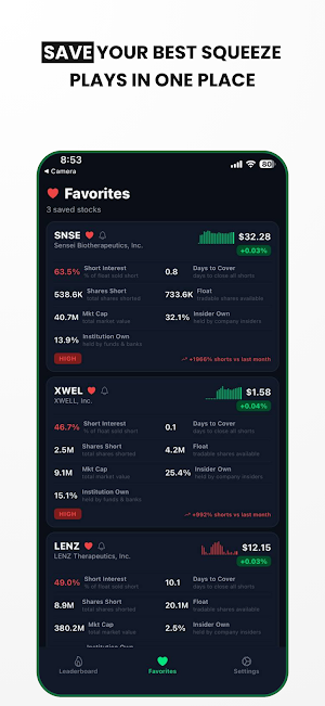 Short Squeeze Stocks Tracker Screenshot 3