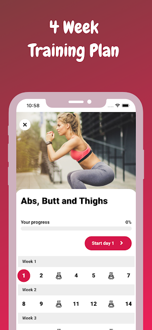 Abs, Butt and Thigh - Home Workout Plan Screenshot 2