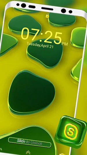 3D Green Gemstone Theme Screenshot 2