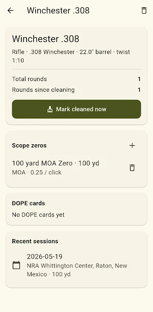 RANGE & RELOAD LOG Screenshot 1