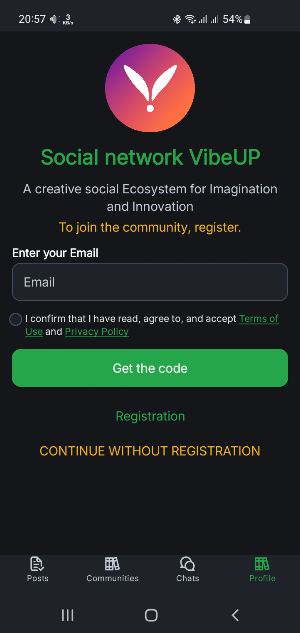 VibeUP Social Network Screenshot 0
