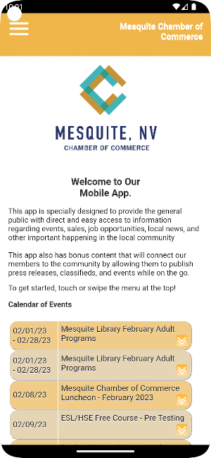 Mesquite Chamber of Commerce Screenshot 0