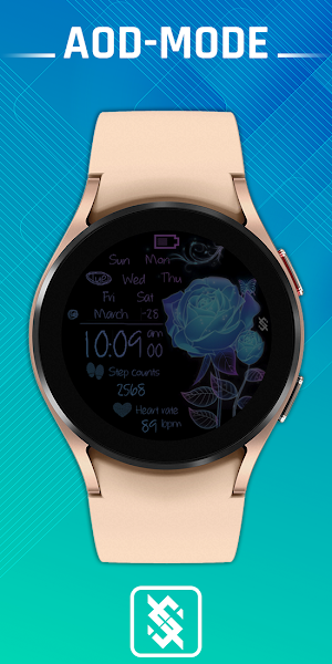BFF6-Neon Art Flower Rose Blue Screenshot 1